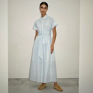 ME + EM Cotton Voile Blended Maxi Shirt Dress + Slip